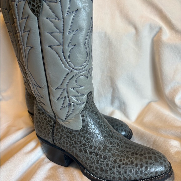 Revolver men’s grey leather Cowboy Boots size 8.5